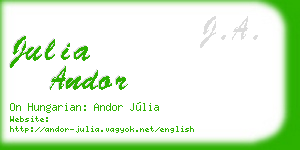 julia andor business card